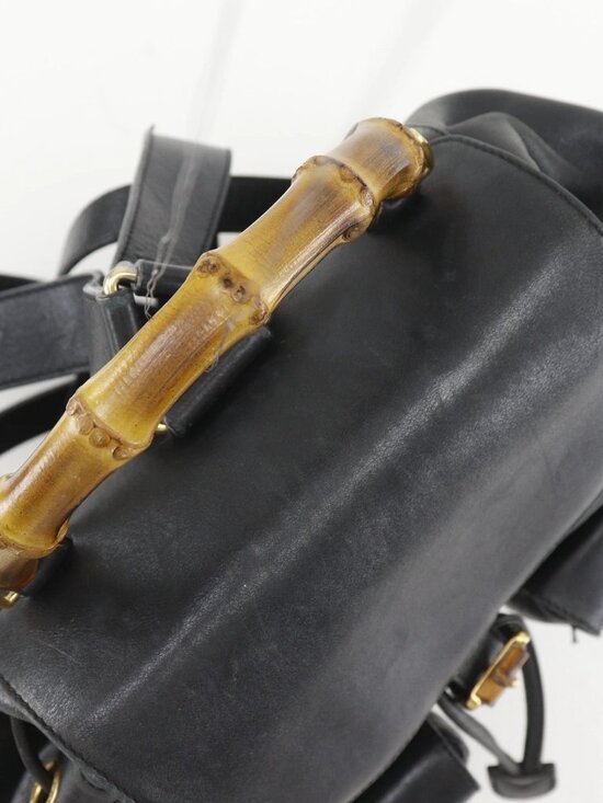 GUCCI Bamboo Backpack Daypack 003.2058.0016 black leather Women main image 4